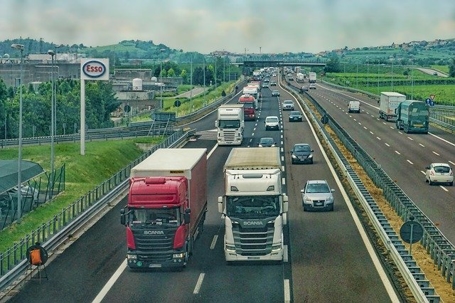 trucks on the highway